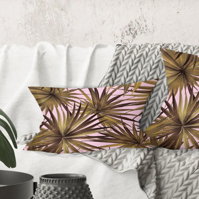 Coussin Tropical Leaves On - imprimé moderne Mid-Century