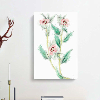 Pink Evening Primrose Flowers - Wrapped Canvas