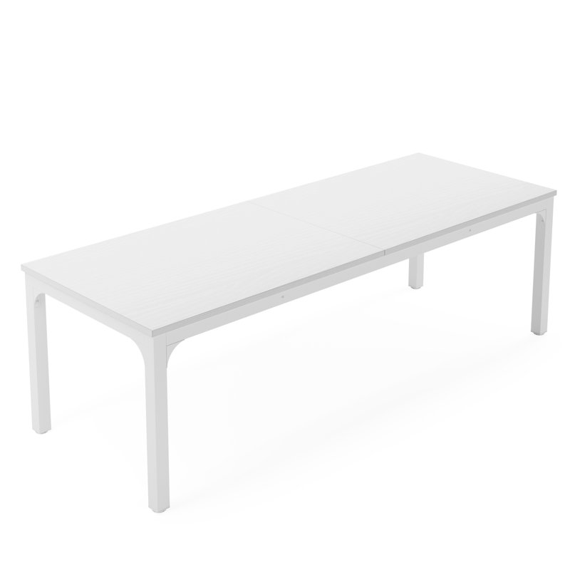 Bureau d'ordinateur extra long double 78,74 po Pallas pour poste de travail, Blanc