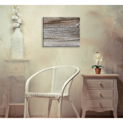 Artsy Quote "California, still a magical vanity fair." By Eileen Granfors Gallery Wrapped Canvas