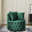 Fauteuil pivotant en velours, bouton, 3 coussins, roues mobiles, rend la chambre d'hôtel plus confortable avec fauteuil, roues-442453708