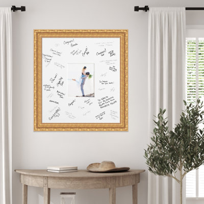 Versailles Signature Mat Picture Frame, Photo Frame Wedding Guest Book Alternative, Autograph Picture Mat for Signature Board, Wedding Celebrations Graduations Support Encouragement or Retirement