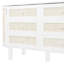 Lit double blanc avec rangement caché et touche tissée contemporaine - option d'espace pour les chambres d'invités et matelas pliables Commode avant à tiroir chic