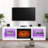 66'' LED TV Stand for TVs up to 75'', Media Console with LED Lights and Electric Fireplace-268799402