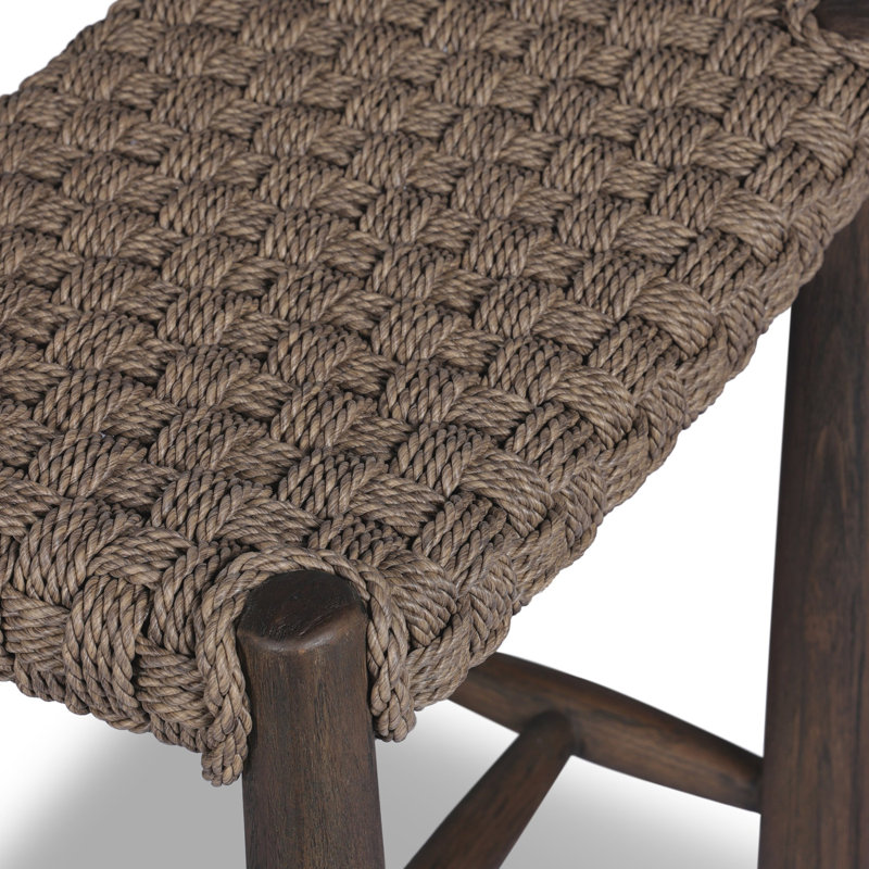 Savio Outdoor Stool, Dark Textured Woven