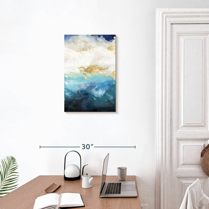 Avery eau paysage abstrait, H 24 po x l 16 po