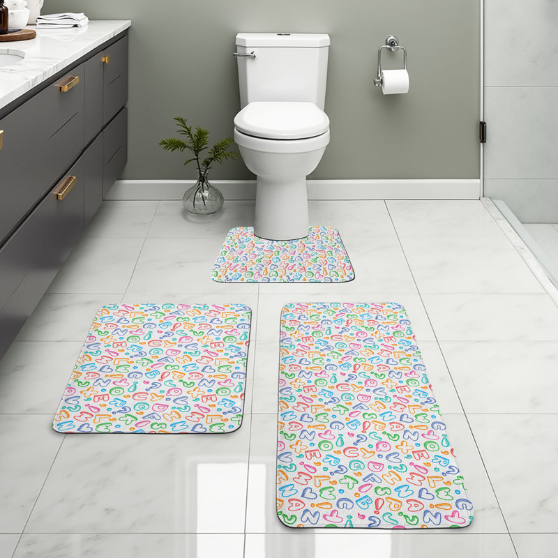  Multicolore ensemble de tapis en forme de U et rectangulaires Alphabet