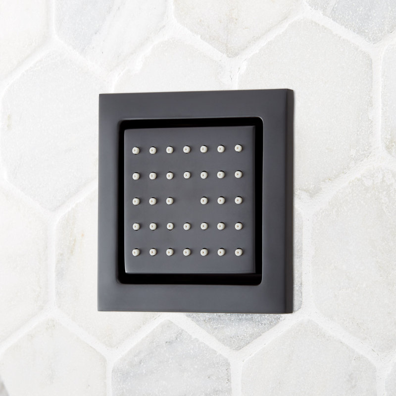 Square Flush-Mount Swivel Body Spray 2.5 GPM, Matte Black