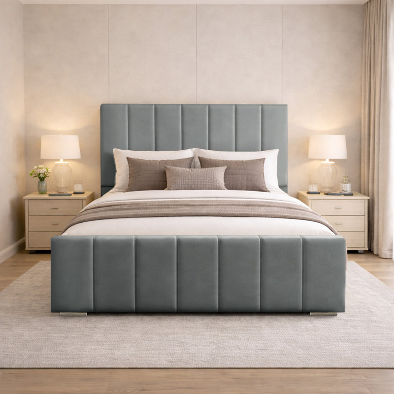 Connell Upholstered Bed Frame, Small Double (4'), Grey