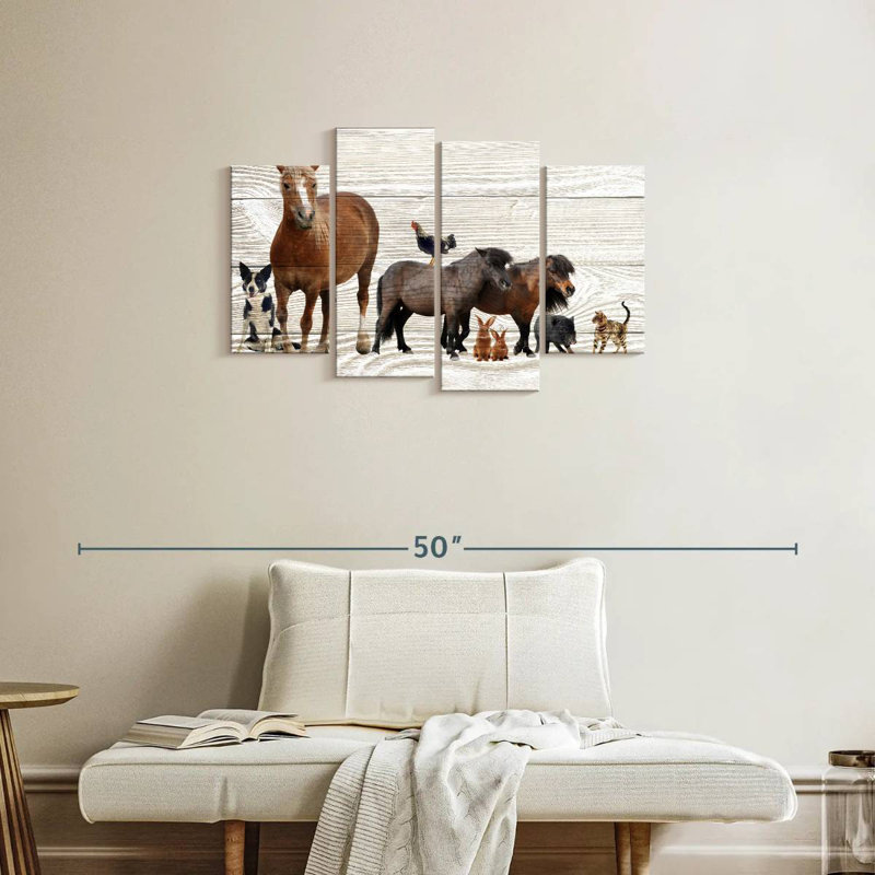 Brampt Wooden Farm Animals, 22" H x 36" W