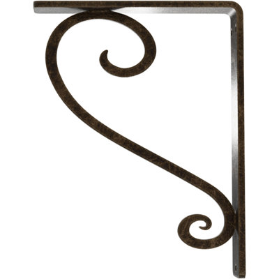 Support en fer forgé Edwards, l 1 1/2 po x P 5 1/2 po x H 8 po, (croisillon central simple), or pâle antique