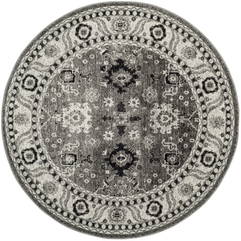 Driffield Vintage Hamadan Performance Oriental Rug, Round 6'7"