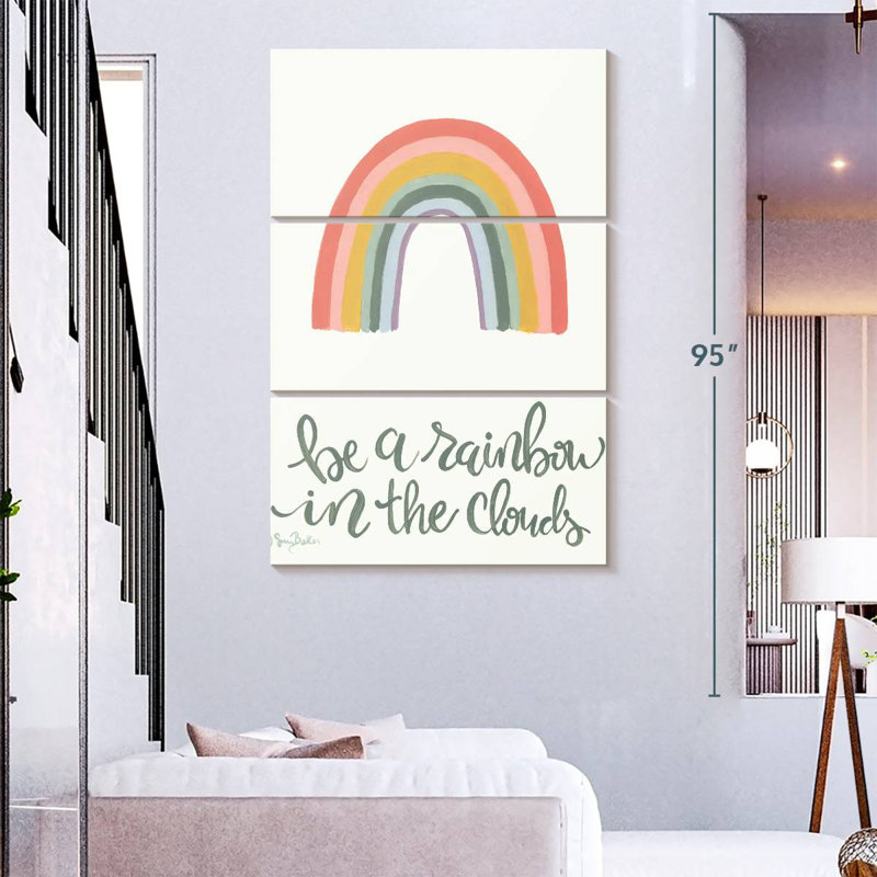 Tergel arc-en-ciel dans les nuages, H 32 po x l 20 po