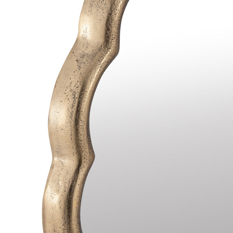 Aluminum Wave Mirror Medium, 32" x 32", Gold