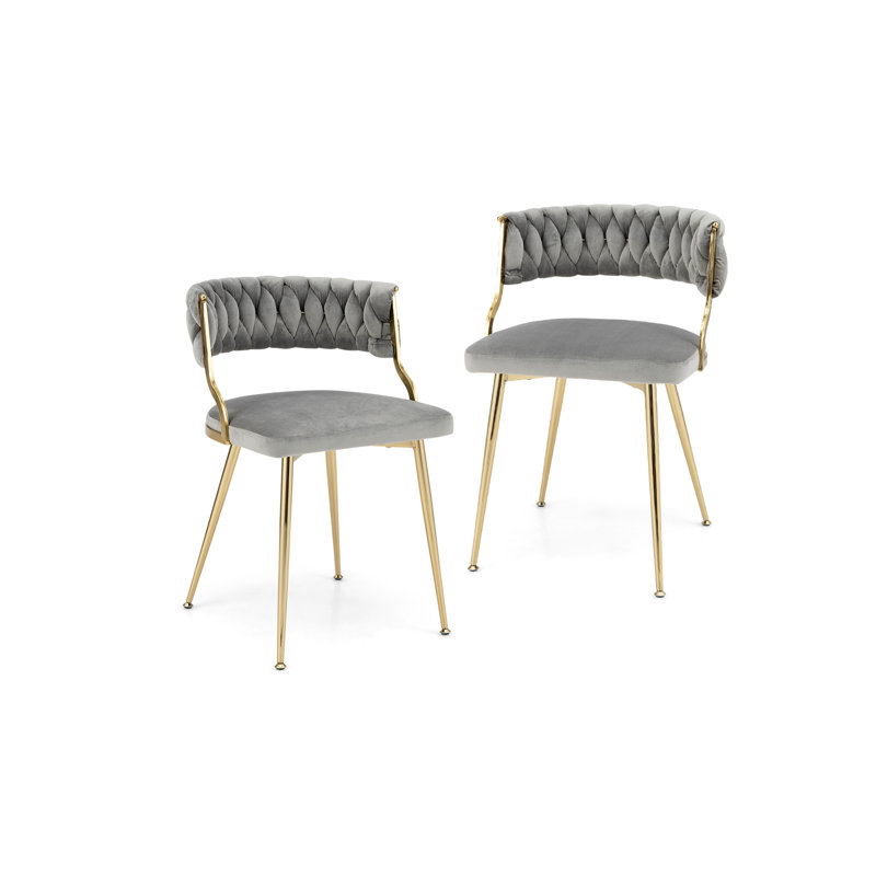 Atascadero 49cm H Tufted Velvet Upholstered Upholstered Back Side Chair, Grey