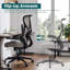 Chaise ergonomique en filet avec accoudoirs rabattables, soutien lombaire, dossier pour bureau personnel-1490446383