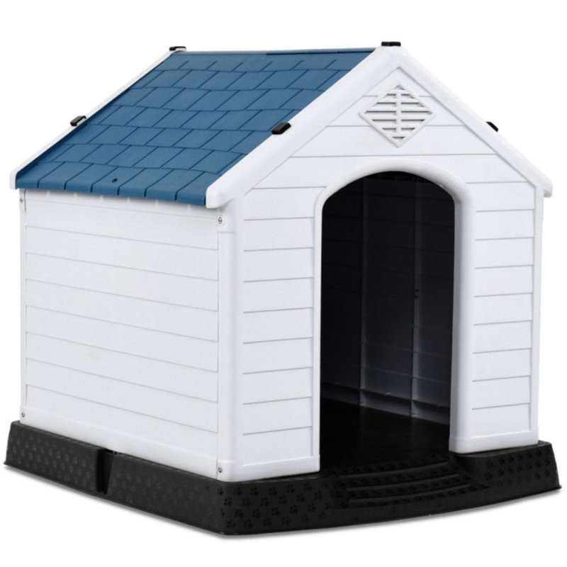 Carlette Plastic Portable Dog House, 28"H x 25"W x 27"D