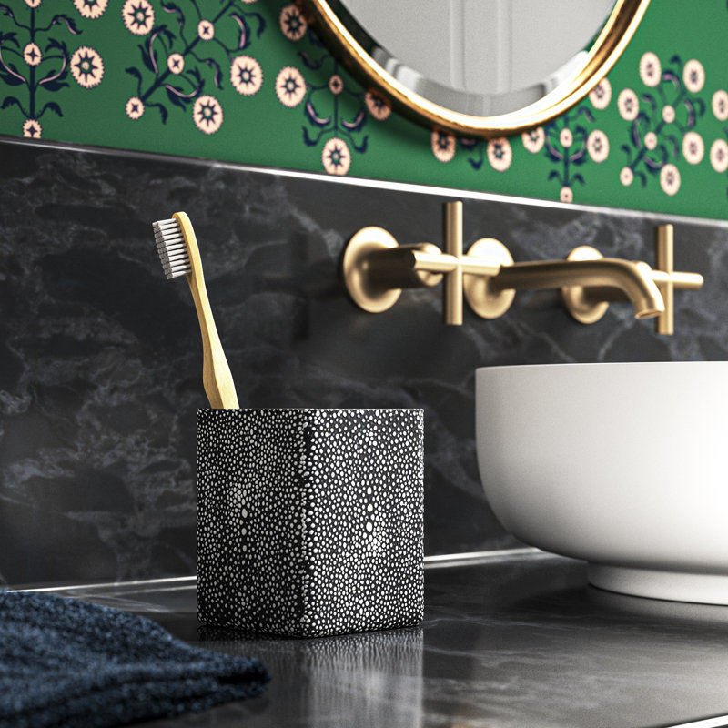 Samurai Bathroom Accessory, Shagreen  Beige Gray
