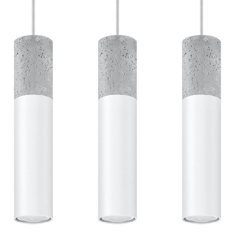 Amberle 3 - Light Cylinder Pendant, White