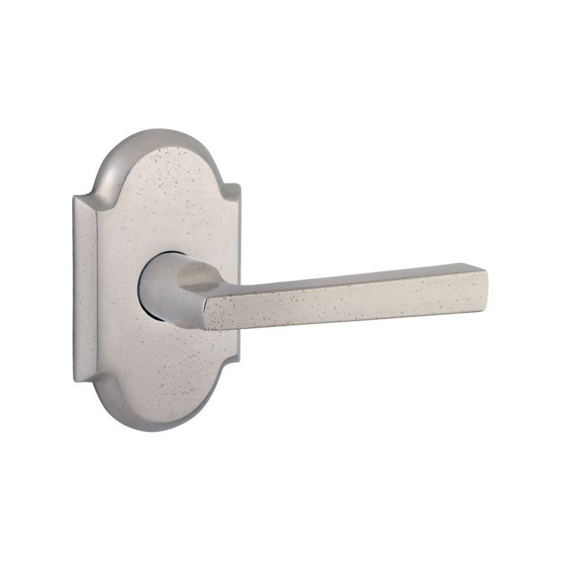 Taper Double Dummy Door Lever with Rustic Arch Rose, White Bronze