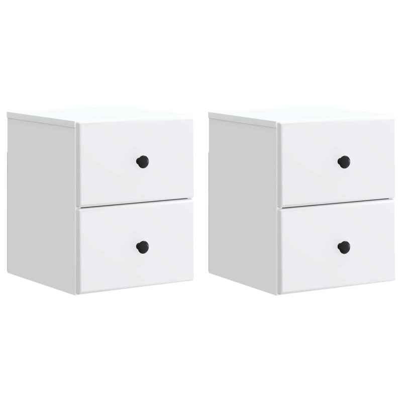 34.5cm W Manufactured Wood Bedside Table, White