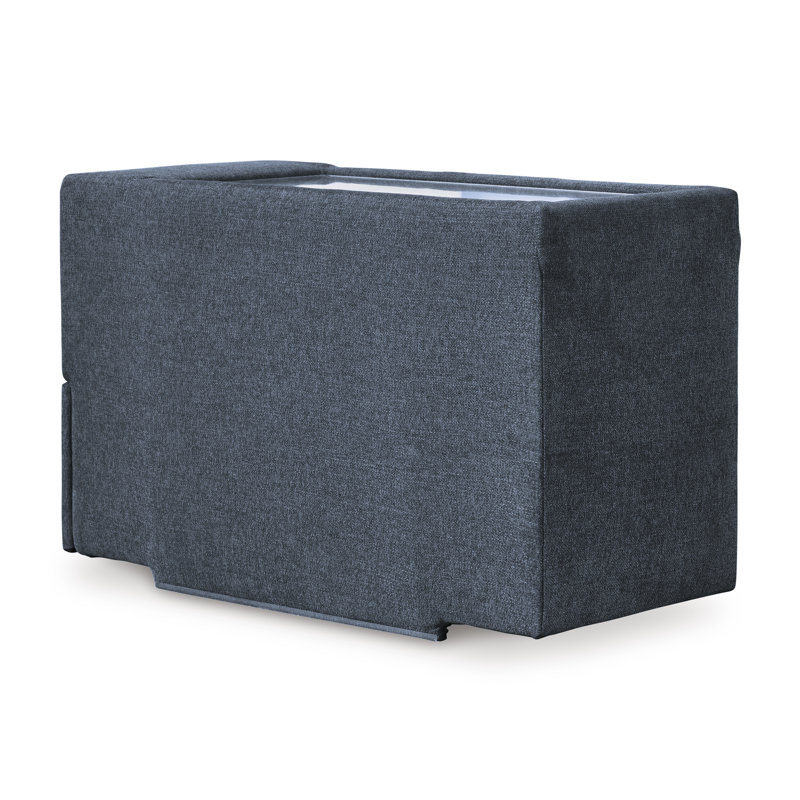 Canapé modulaire équilibré 7 pièces avec audio et consoles de rangement Depew, Polyester bleu