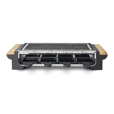 H. Koenig 2-in-1 Tischgrill inkl. Raclette-Gerät, Holz
