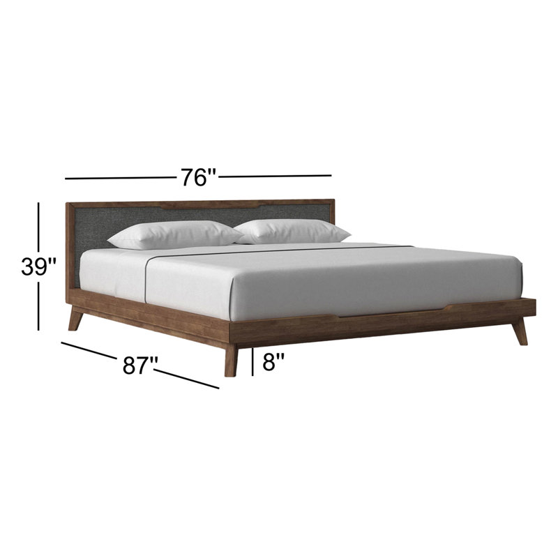 Glow Upholstered Platform Bed, Walnut, California King