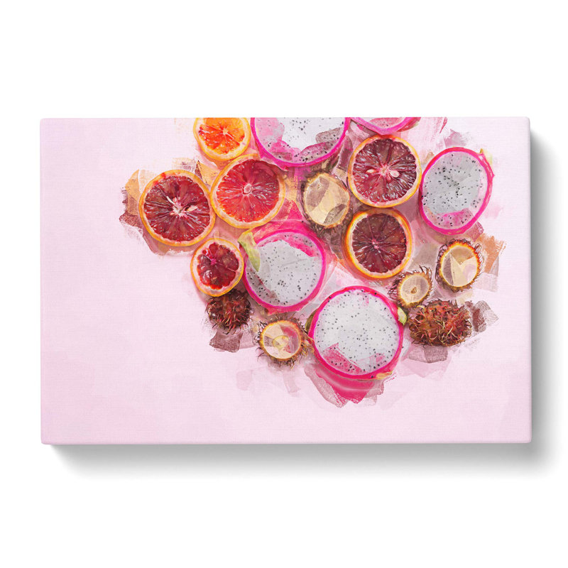 Tropical Fruits In Abstract - Wrapped Canvas Print, 50cm H x 76cm W x 3cm D