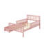 Lit plateforme simple en bois avec garde-corps double et double compartiment de rangement-447378709-447378710
