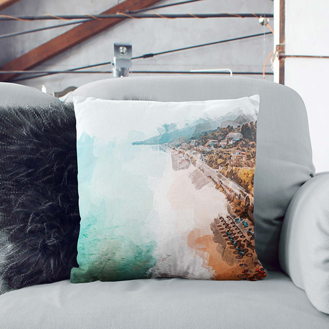 Beach & Seascape in Greece Cushion with Filling