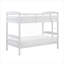 Lit superposé simple au-dessus de simple pour chambre de jeunes, structure en bois massif blanc classique avec garde-corps