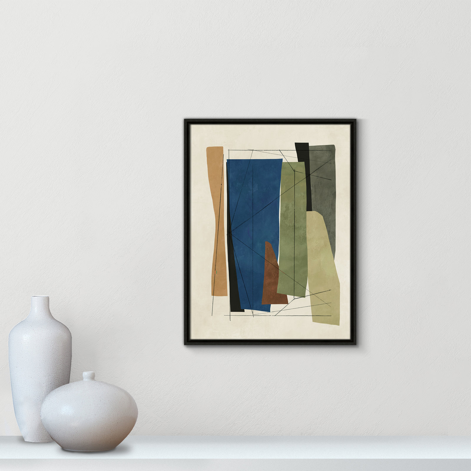 Beckton "Sync I" Print by Tom Reeves, 25.5" H x 19.5" W x 2" D, Espresso Framed