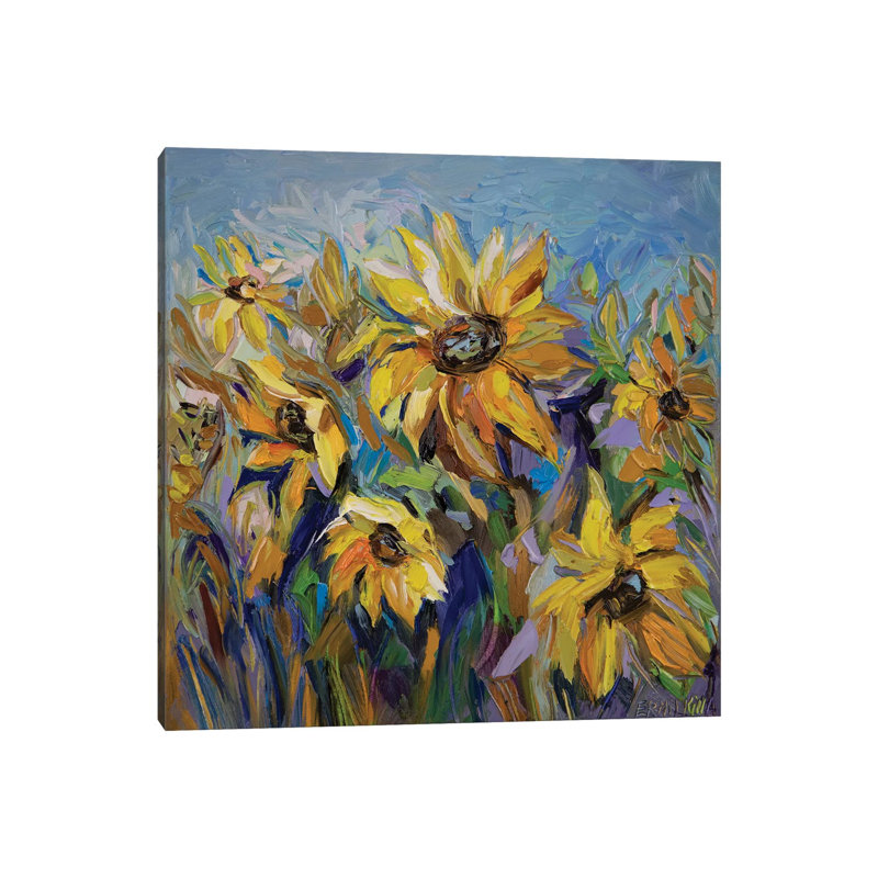 Sunflowers 1 Piece Painting on Canvas, 66.04 cm H x 66.04 cm W x 1.91 cm D, Wrapped Canvas