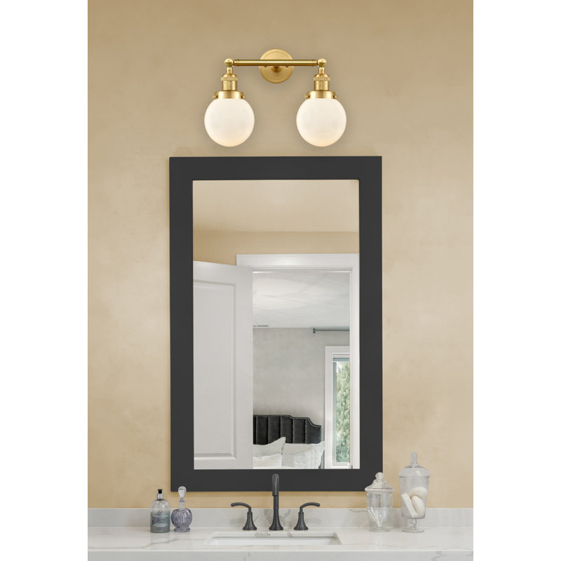 Éclairage de salle de bain à intensité variable 2 lumières Clementina, Ampoule DEL rétro de 3,5 watts, Boîtier blanc mat