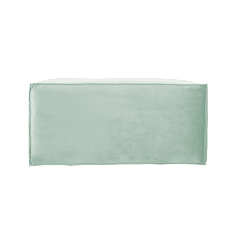 Repose-pieds rectangulaire en microfibre et vinyle rembourré 36 po x 24 po, H 16 po, Aloès