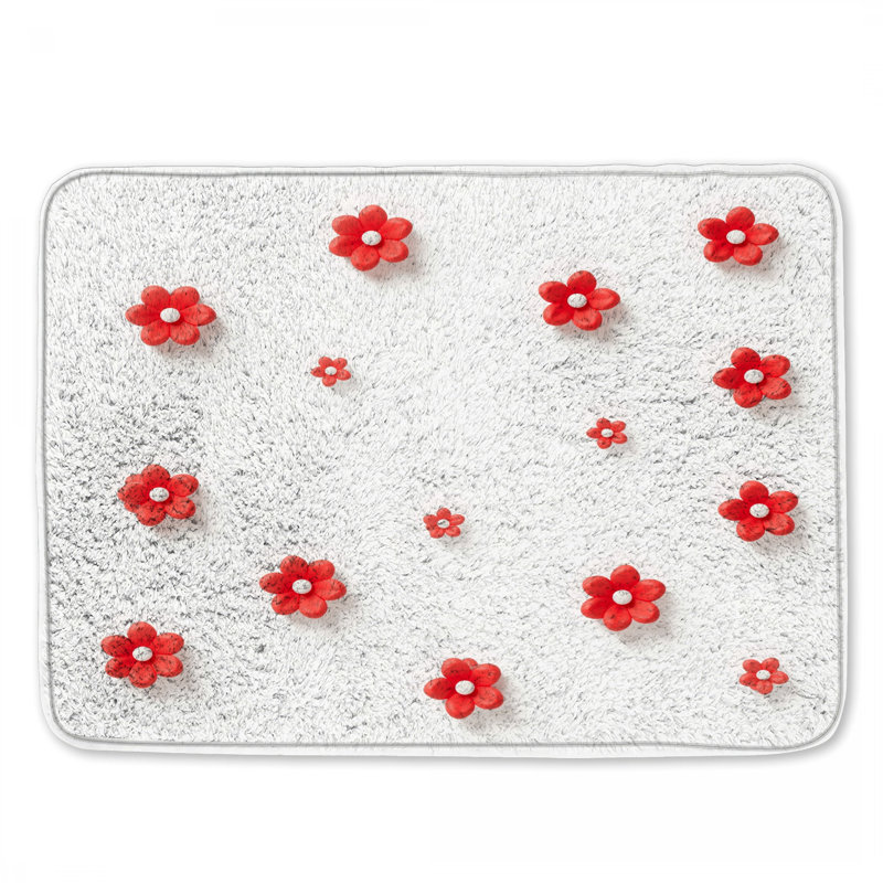 Tapis de bain Red Balloon Flowers, L 24 po x L 17 po