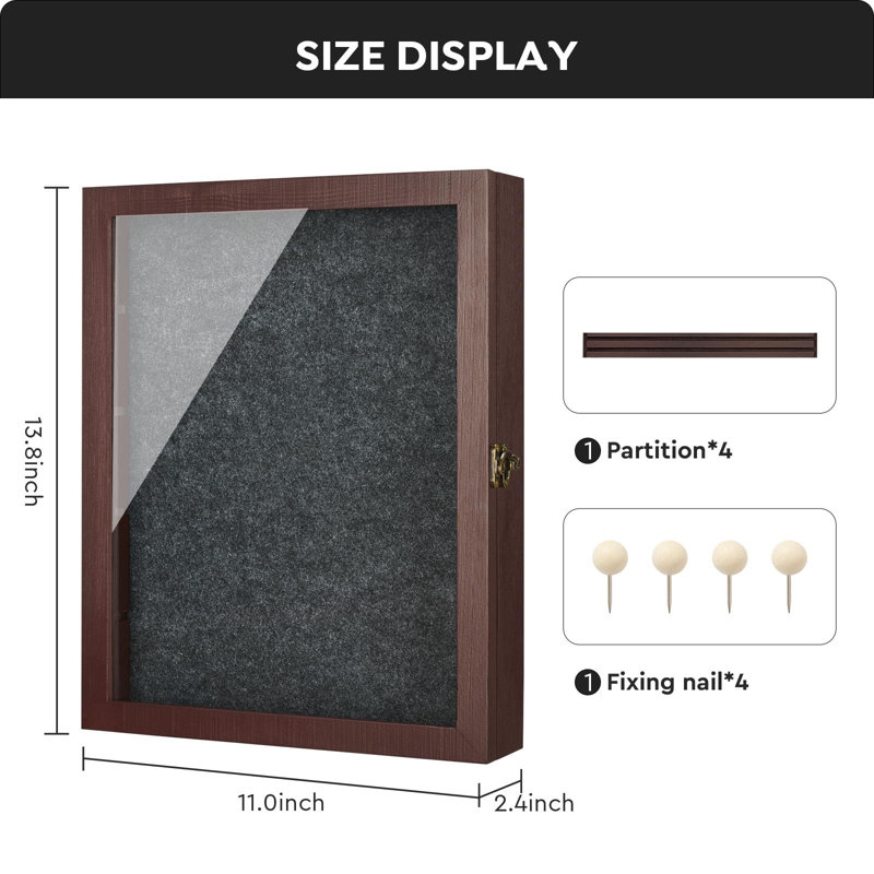 11X14inch Large Shadow Box Picture Frames Deep Shadow Boxes Display Cases With Removable Shelves, Wooden Memory Boxes For Keepsakes, Burgundy