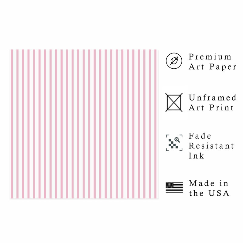 Abstrait, rayures blanches et roses I, reproduction d'art moderne sans cadre, H 12 po x l 12 po