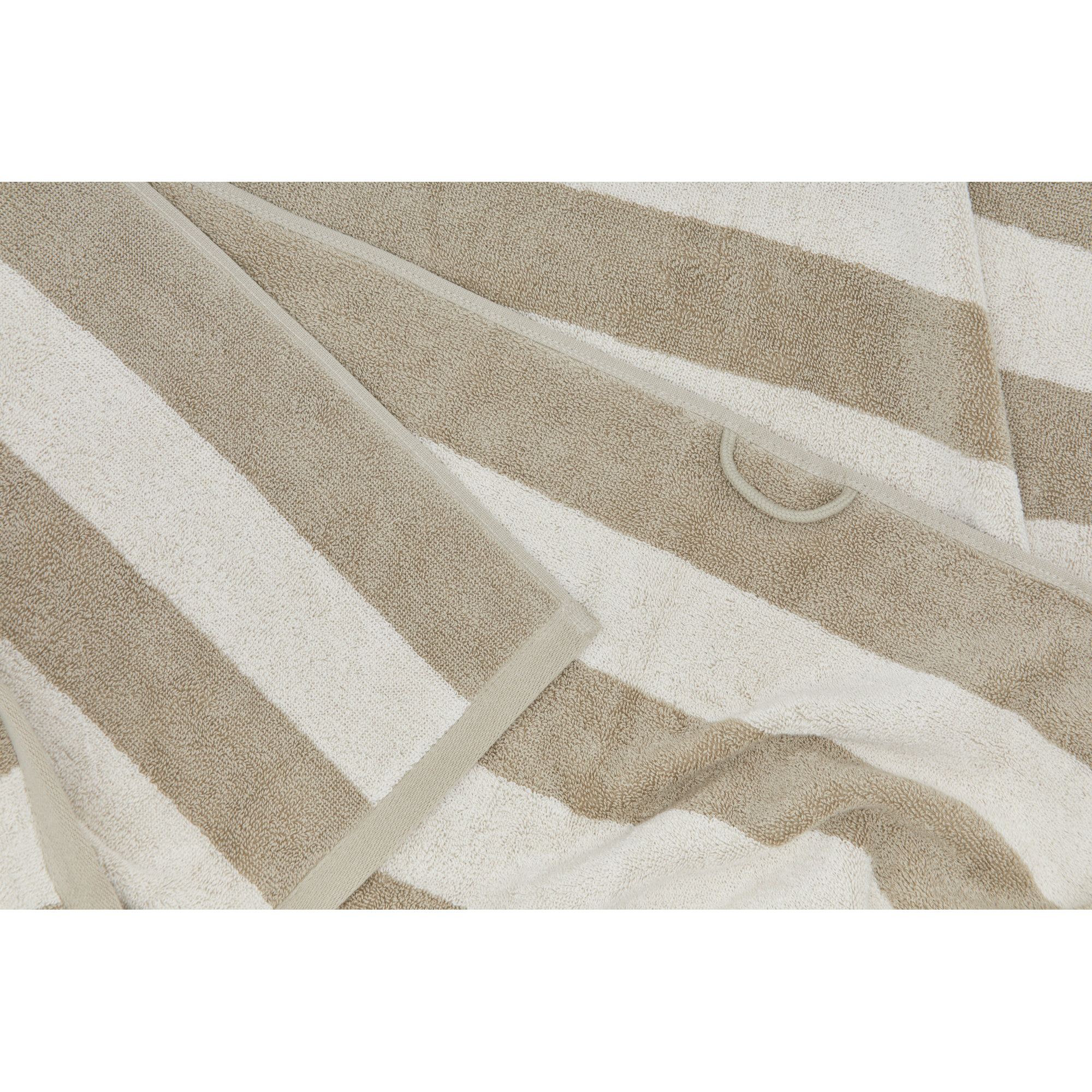 Simple Striped 100% Cotton, Ivory/Flax, Bath Sheet - 1 Pack