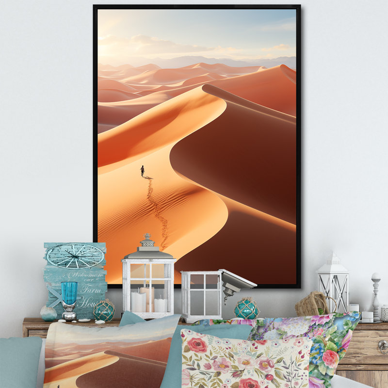 Baecher égyptien Mystical Sands II, reproduction d'art sur toile, H 32 po x l 24 po x P 1 po, Cadre flottant doré