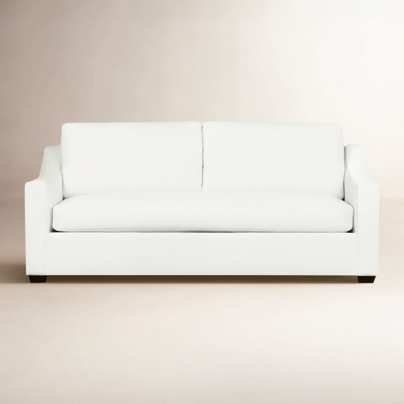 Canapé rembourré Cranbrook, Blanc sergé décoloré classique