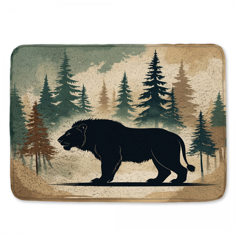 Tapis de bain lion en pin, L 24 po x L 17 po