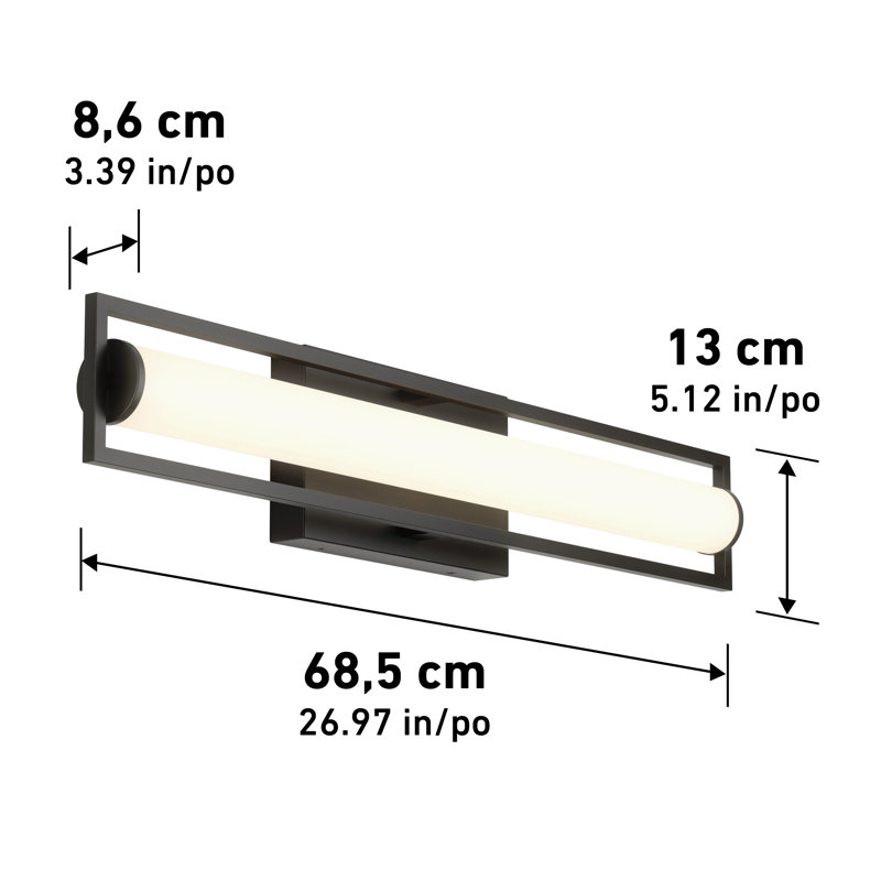 Éclairage de salle de bain à DEL à intensité variable Avitto, Noir mat