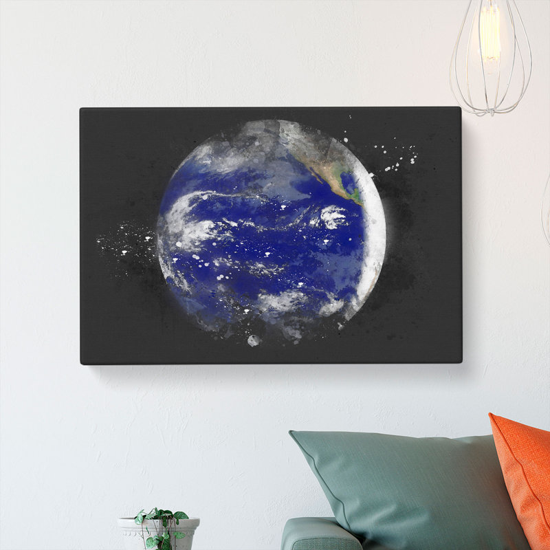 A Satellite Image Of Earth - Wrapped Canvas Painting, 50cm H x 76cm W x 3cm D