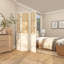 Cloison de séparation pliable à 3 panneaux en bois Bigham Beige
