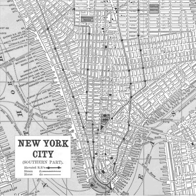 " Nyc Map Lines Black "