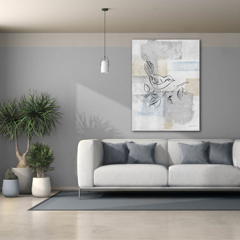 «Washy Abstract Canvas A» par Jean Plout, art mural sur toile, H 54 po x l 40 po x P 1,5 po