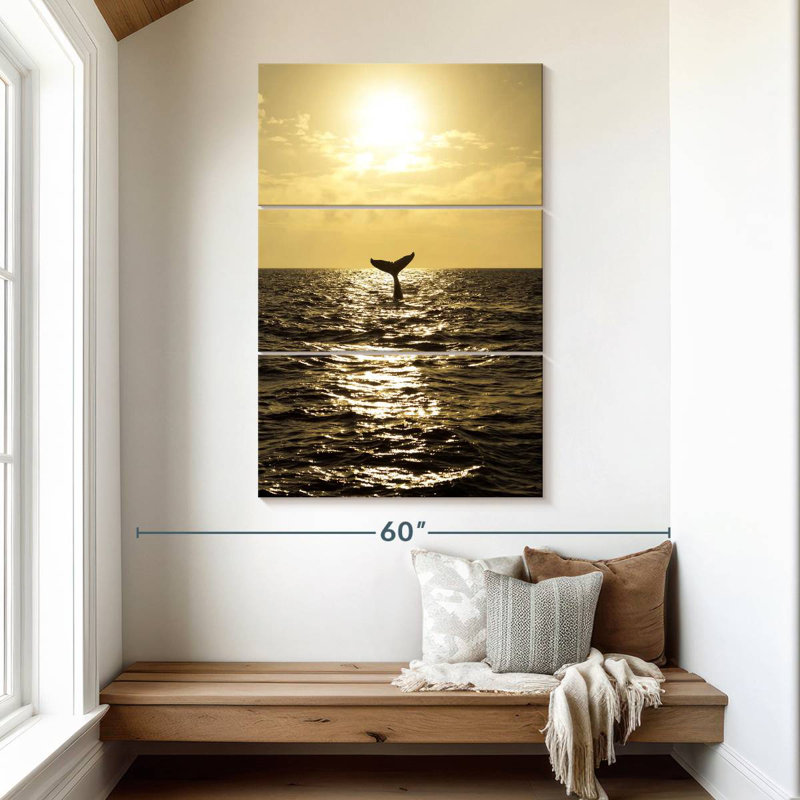 Brampt Sunset Humpback Whale, 50" H x 32" W