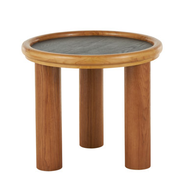 Cole And Grey Wood Handmade Coffee Table With Black Tabletop by Millwood Pines